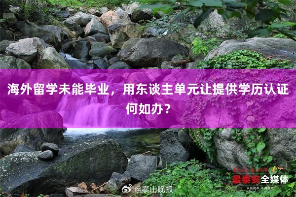 海外留学未能毕业，用东谈主单元让提供学历认证何如办？