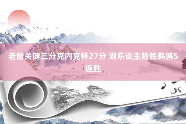 老詹关键三分克内克特27分 湖东谈主险胜鹈鹕5连胜