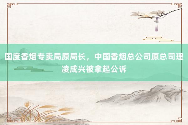 国度香烟专卖局原局长，中国香烟总公司原总司理凌成兴被拿起公诉