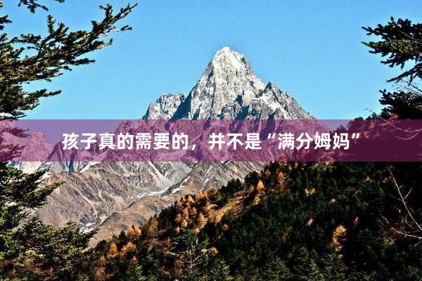 孩子真的需要的，并不是“满分姆妈”