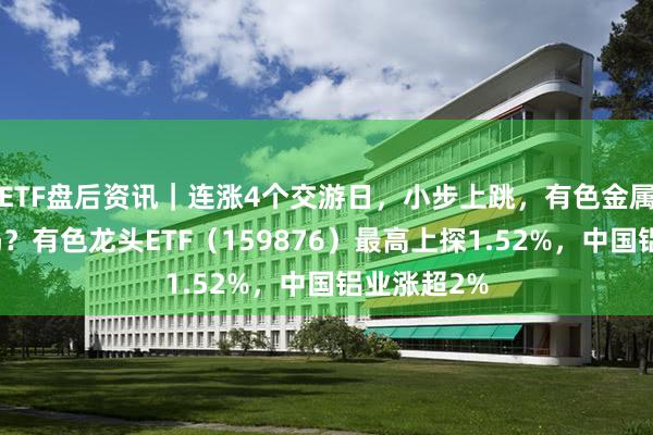 ETF盘后资讯｜连涨4个交游日，小步上跳，有色金属杀牵挂了吗？有色龙头ETF（159876）最高上探1.52%，中国铝业涨超2%