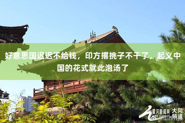 好意思国迟迟不给钱，印方撂挑子不干了，起义中国的花式就此泡汤了